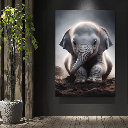 Baby Elephant Animal Kingdom Wall Art Canvas Print