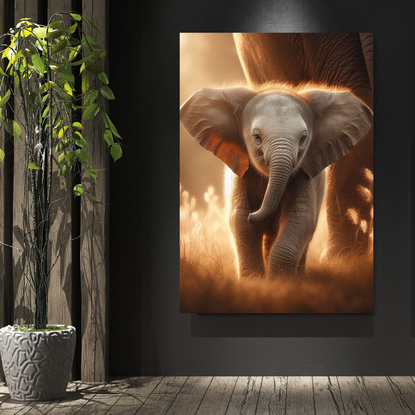 Elephant Love Animal Kingdom Wall Art Canvas Print