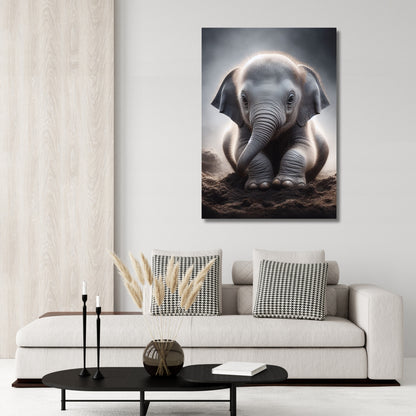 Baby Elephant Animal Kingdom Wall Art Canvas Print