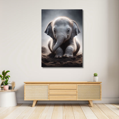 Baby Elephant Animal Kingdom Wall Art Canvas Print