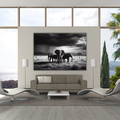 Elephant Storm Animal Kingdom Wall Art Canvas Print