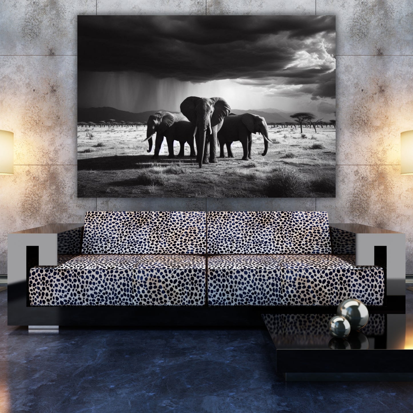 Elephant Storm Animal Kingdom Wall Art Canvas Print