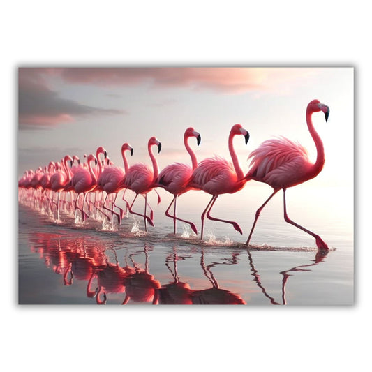 Flamingos Animal Kingdom Wall Art Canvas Print