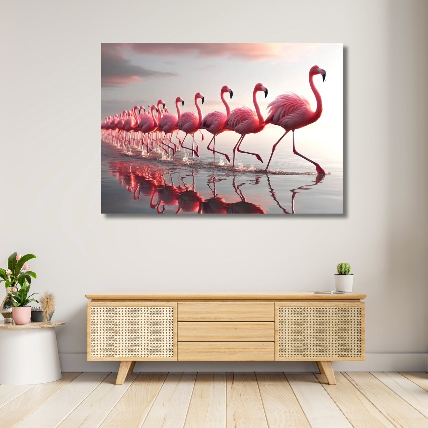 Flamingos Animal Kingdom Wall Art Canvas Print