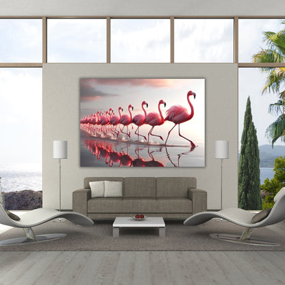 Flamingos Animal Kingdom Wall Art Canvas Print