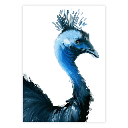 Hamptons Cassowary Stare Wall Art Canvas Print