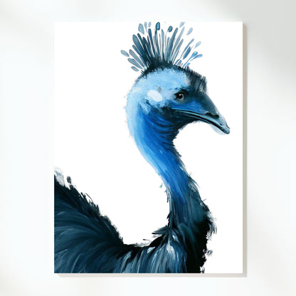 Hamptons Cassowary Stare Wall Art Canvas Print