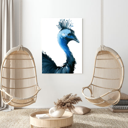 Hamptons Cassowary Stare Wall Art Canvas Print