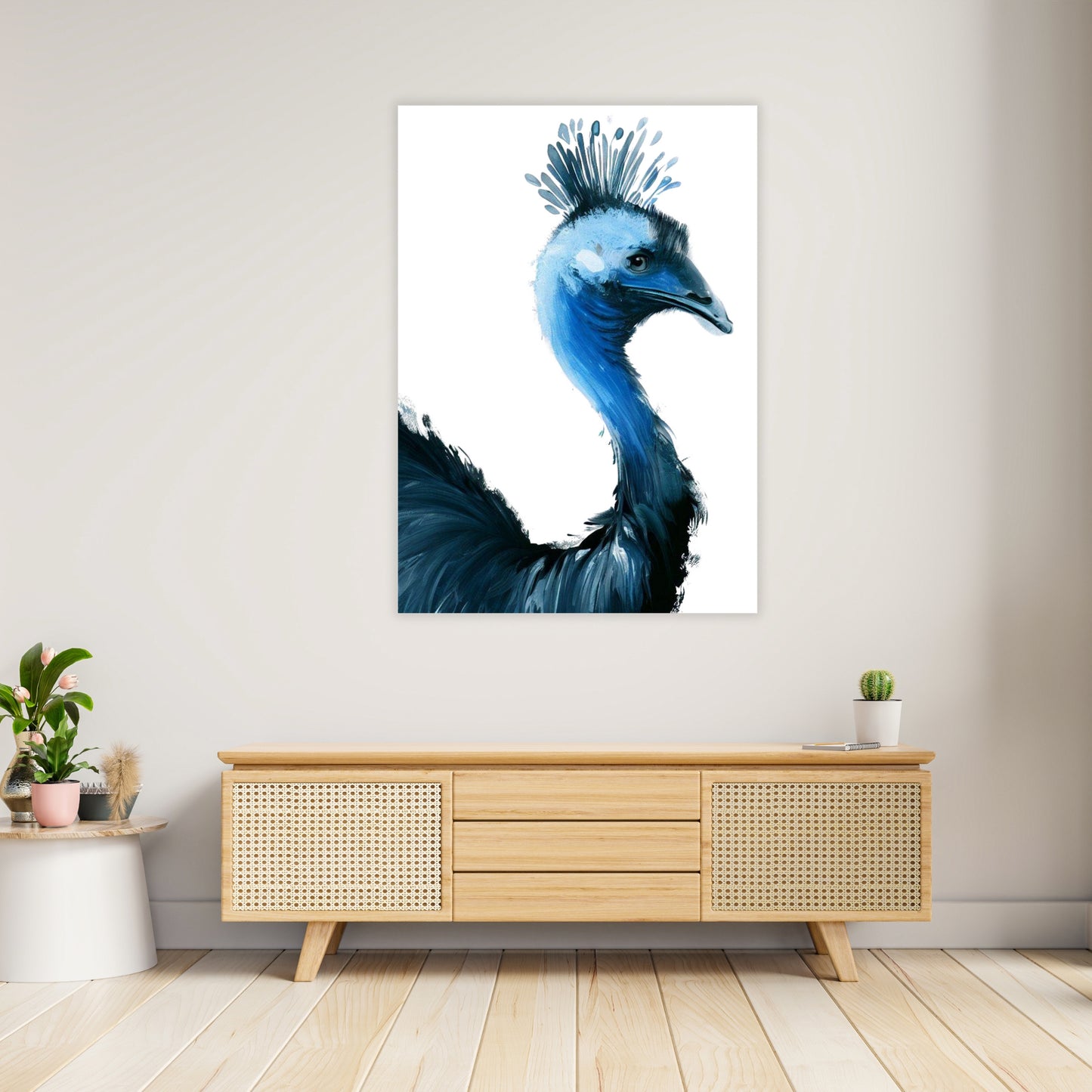 Hamptons Cassowary Stare Wall Art Canvas Print