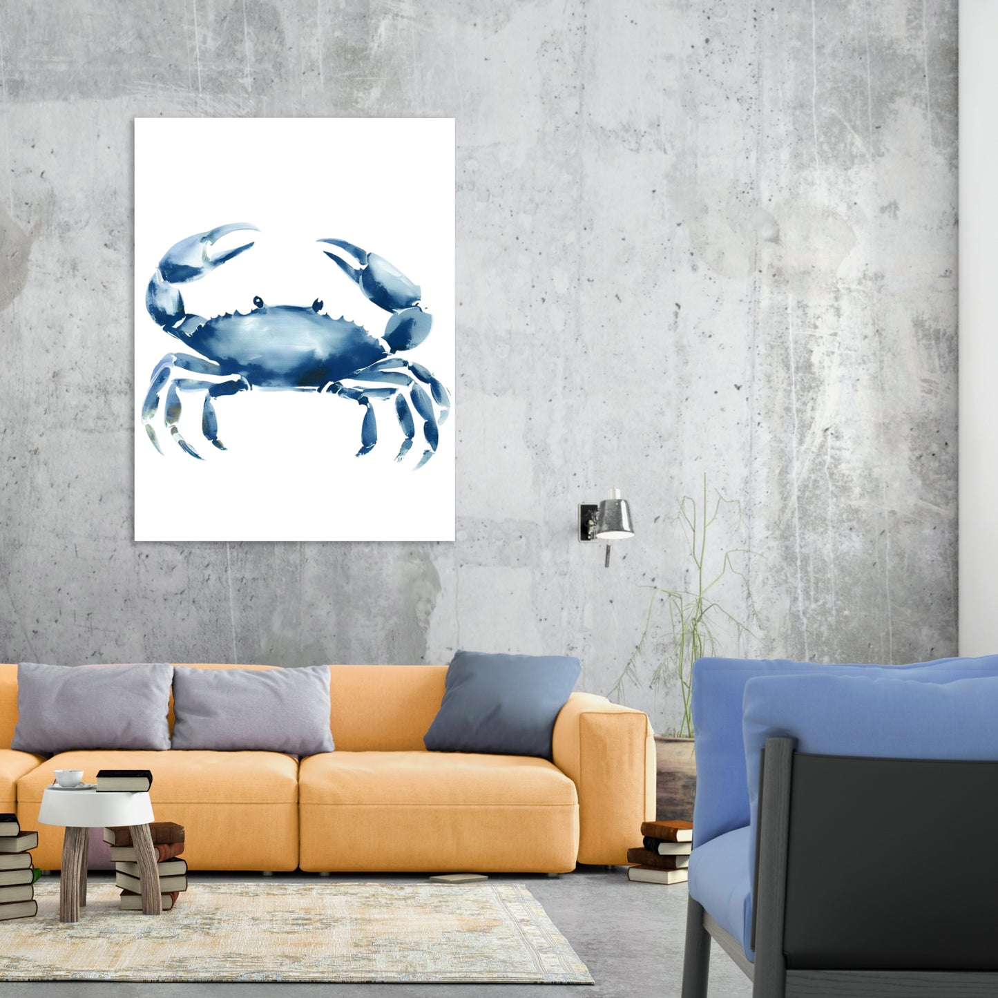 Hamptons Mud Crab Wall Art Canvas Print