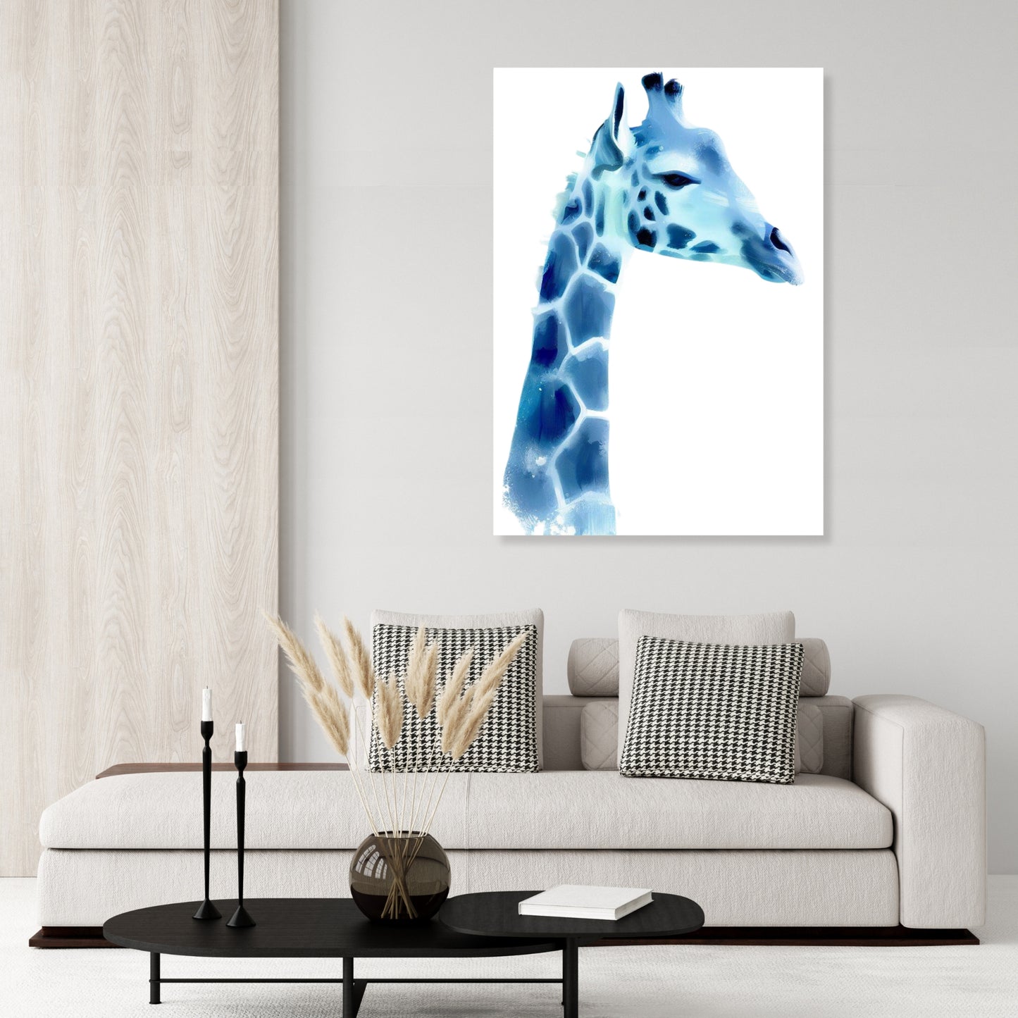 Hamptons Giraffe Wall Art Canvas Print