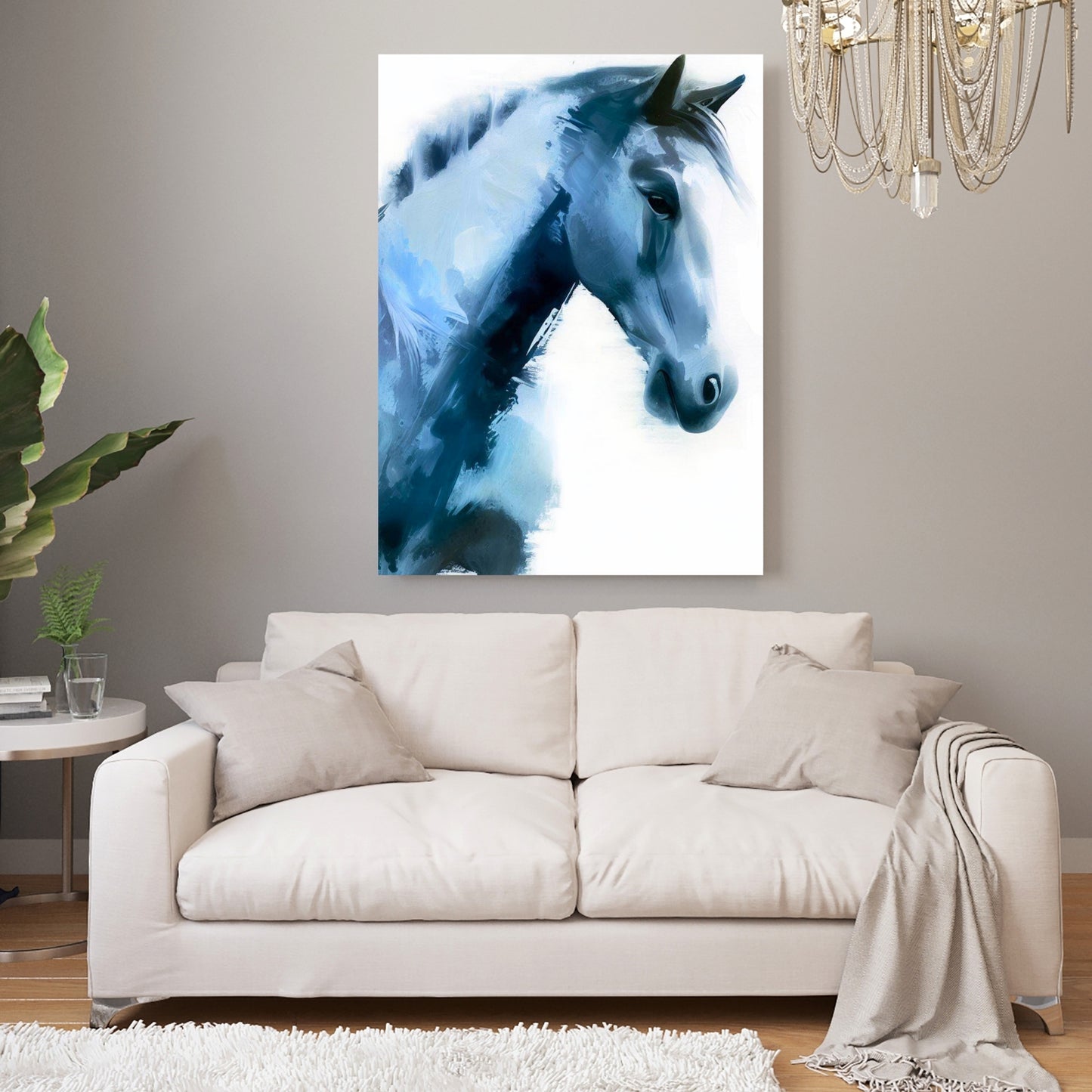 Hamptons Horse Love Wall Art Canvas Print