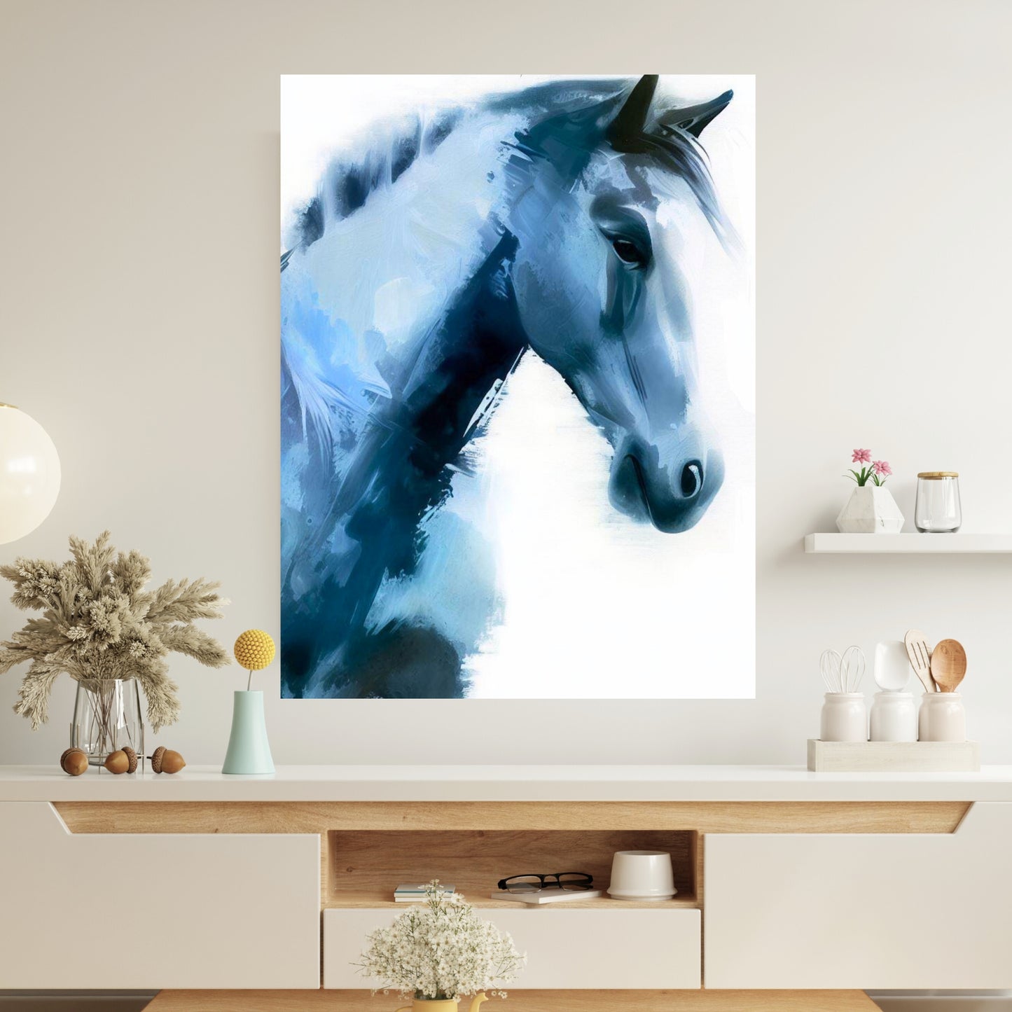 Hamptons Horse Love Wall Art Canvas Print