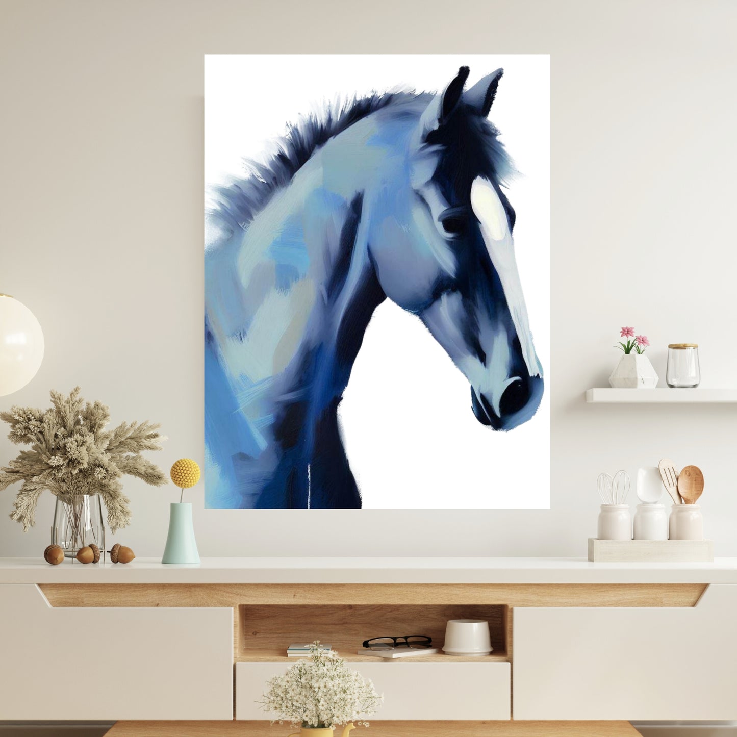 Hamptons Stallion Horse Wall Art Canvas Print