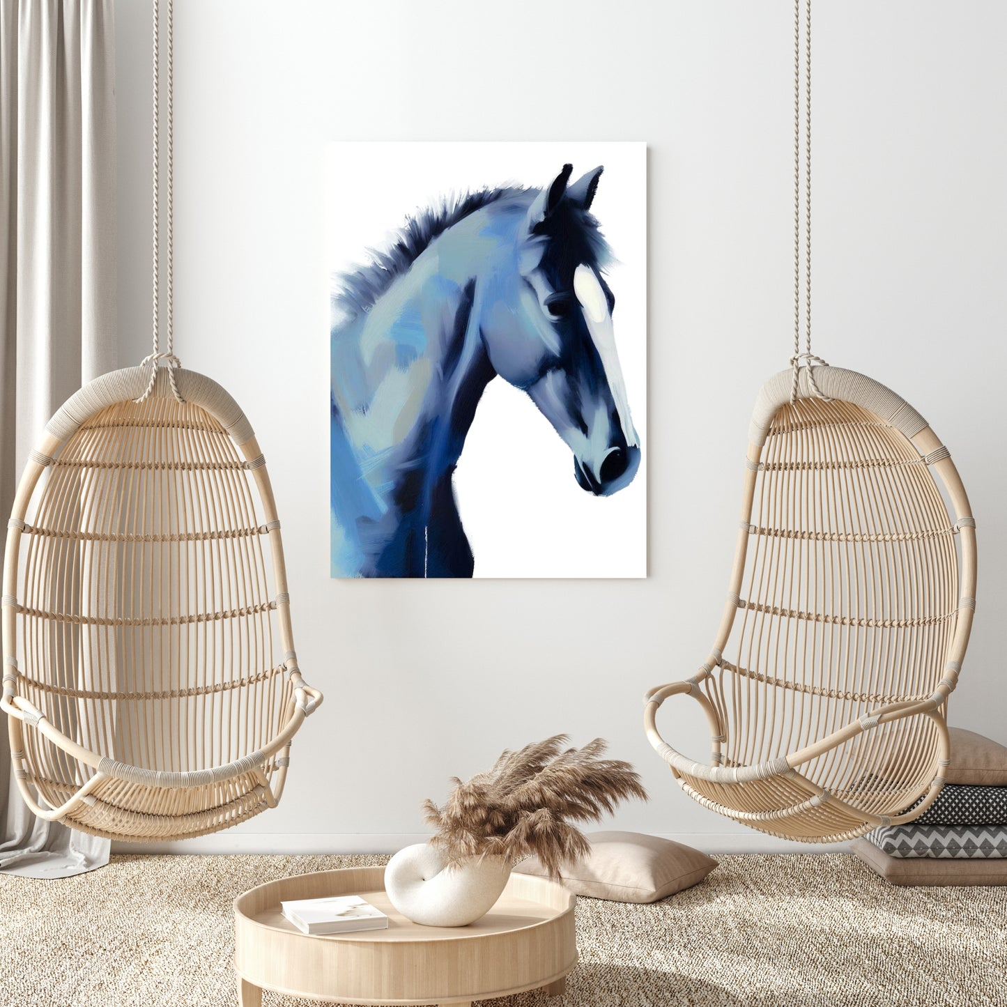 Hamptons Stallion Horse Wall Art Canvas Print