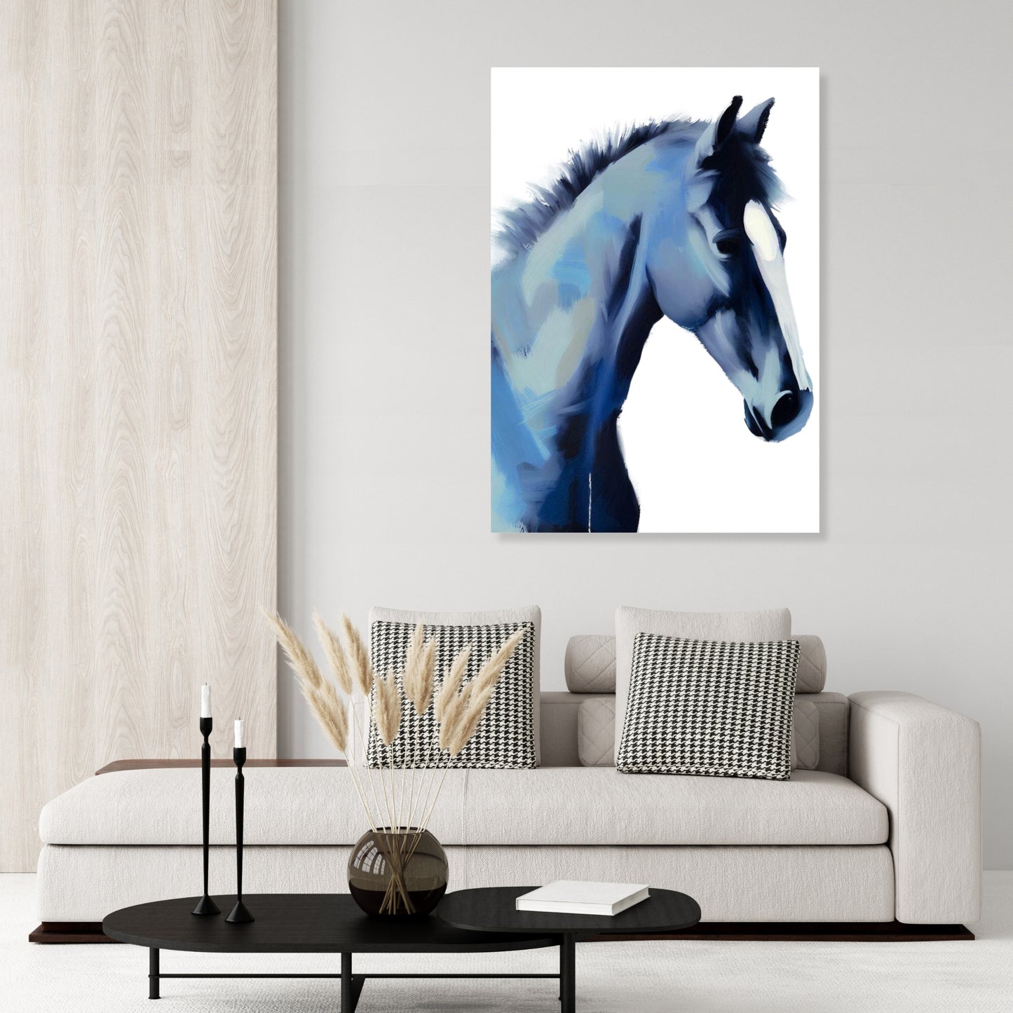 Hamptons Stallion Horse Wall Art Canvas Print