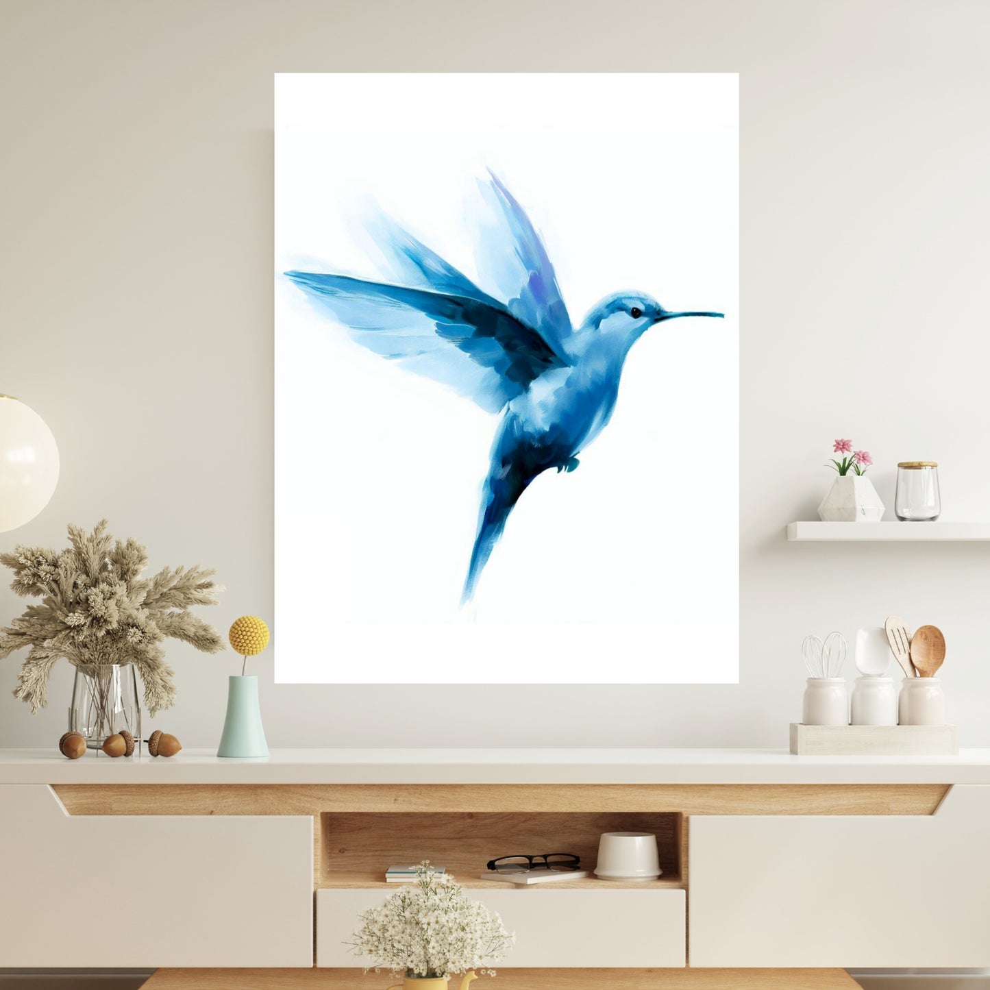 Hamptons Hummingbird Wall Art Canvas Print