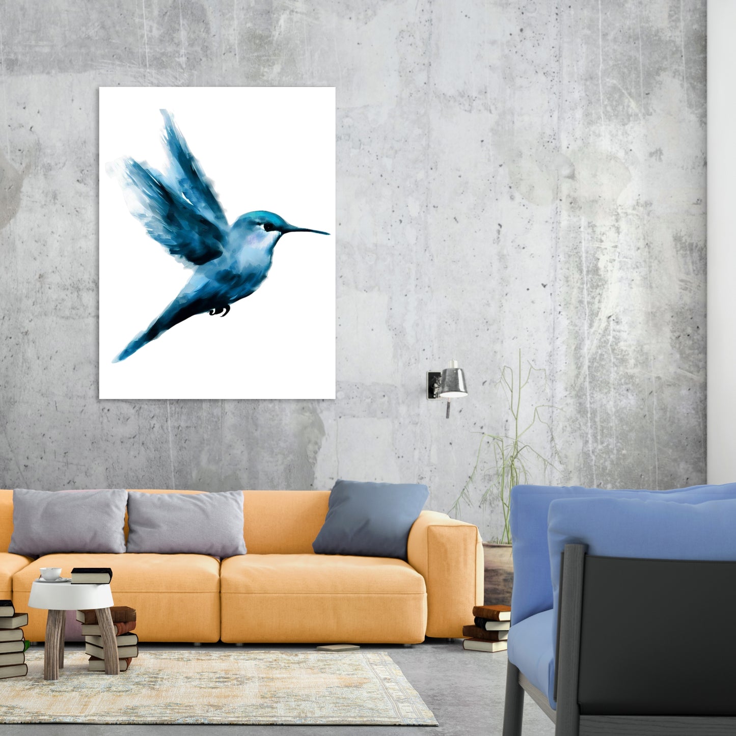 Hamptons Happy Hummingbird Wall Art Canvas Print