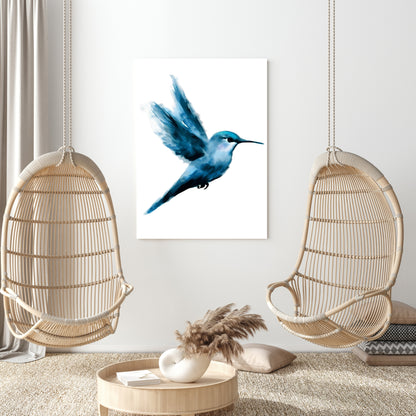 Hamptons Happy Hummingbird Wall Art Canvas Print