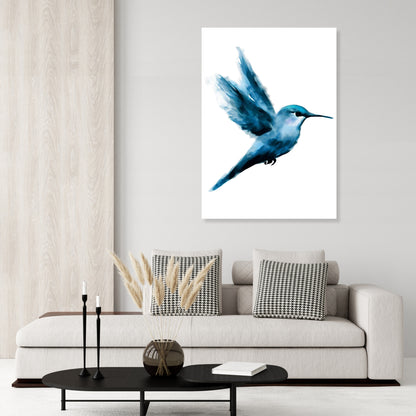 Hamptons Happy Hummingbird Wall Art Canvas Print