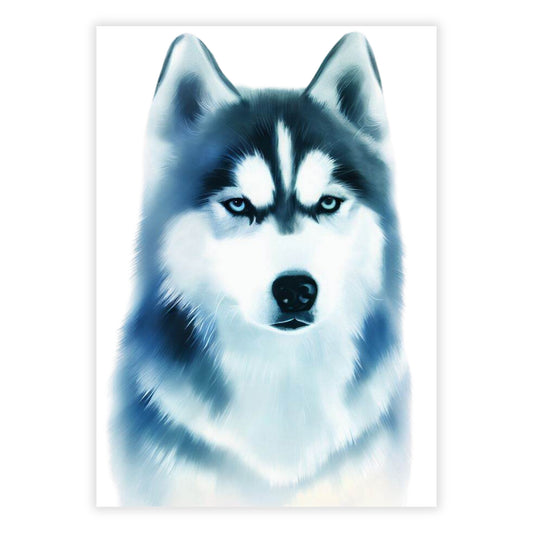 Hamptons Husky Dog Wall Art Canvas Print