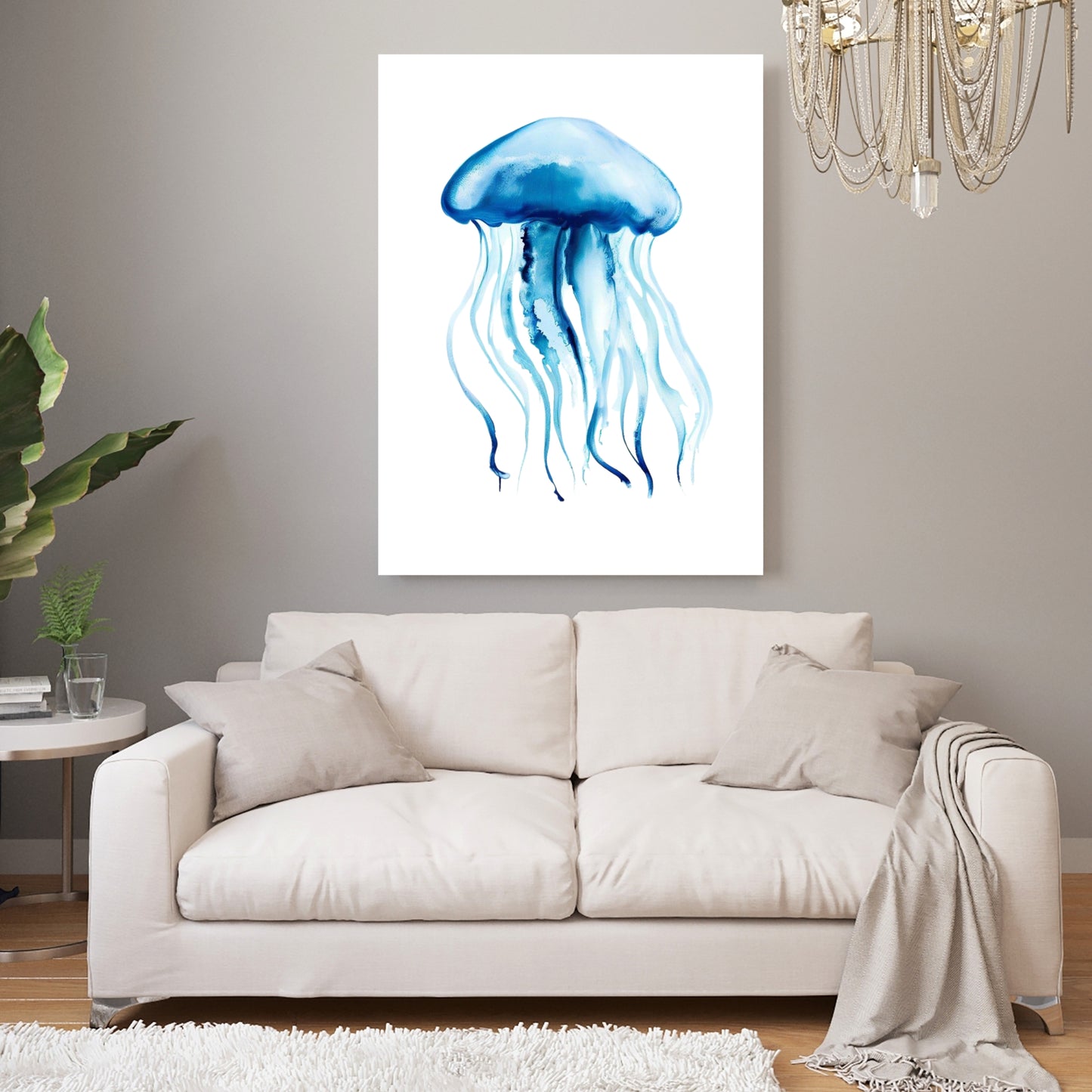 Hamptons Jellyfish Wall Art Canvas Print