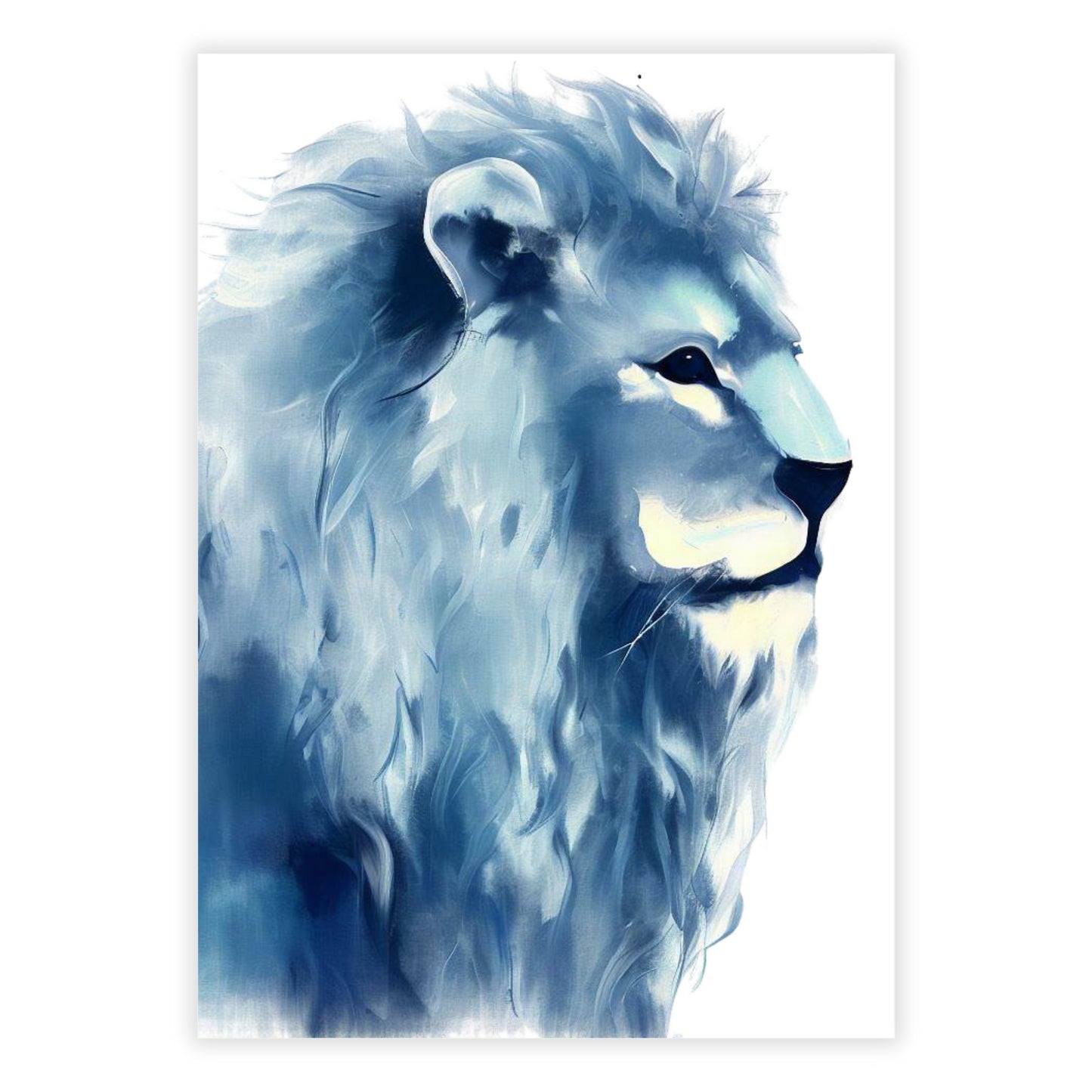 Hamptons Lion Wall Art Canvas Print