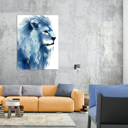 Hamptons Lion Wall Art Canvas Print