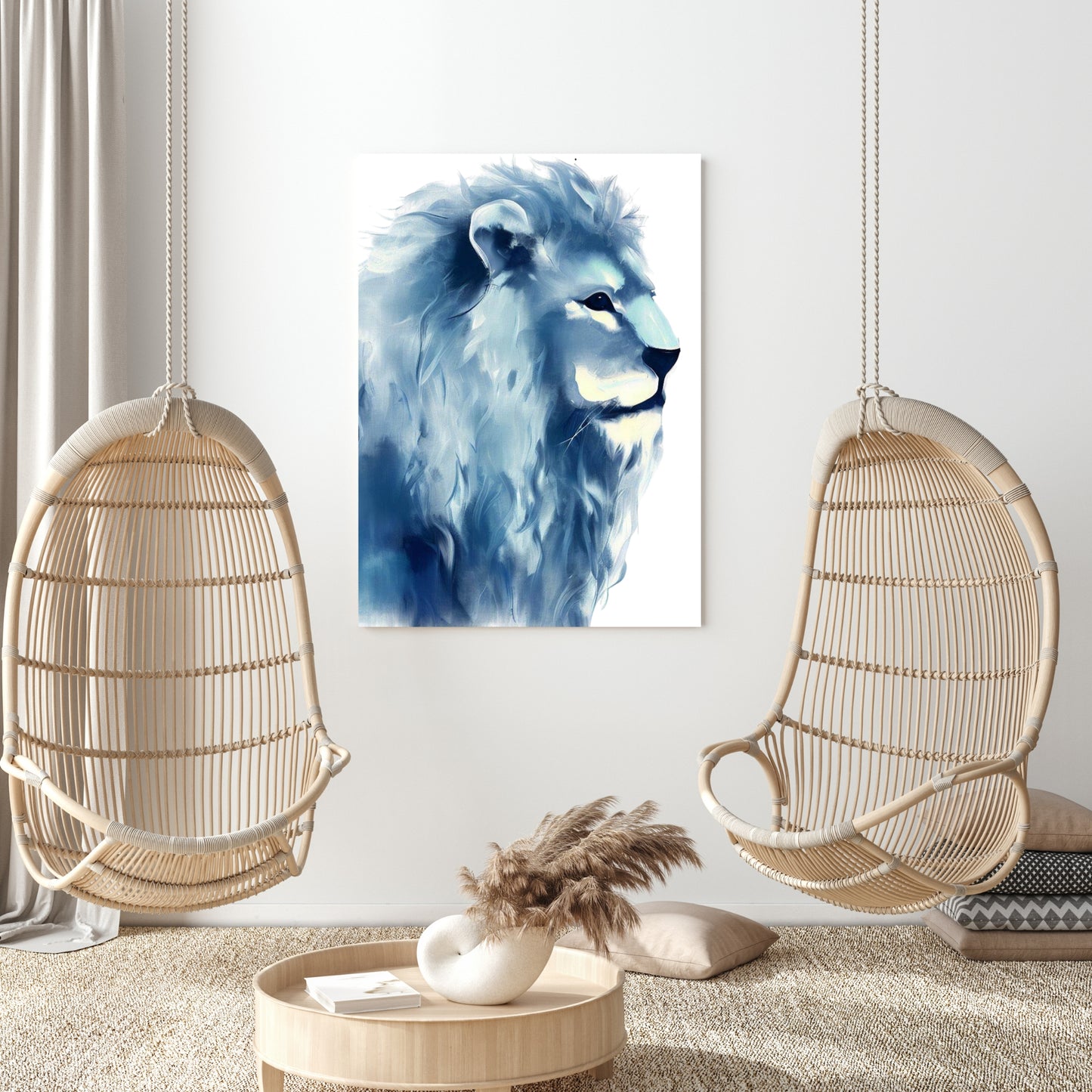 Hamptons Lion Wall Art Canvas Print