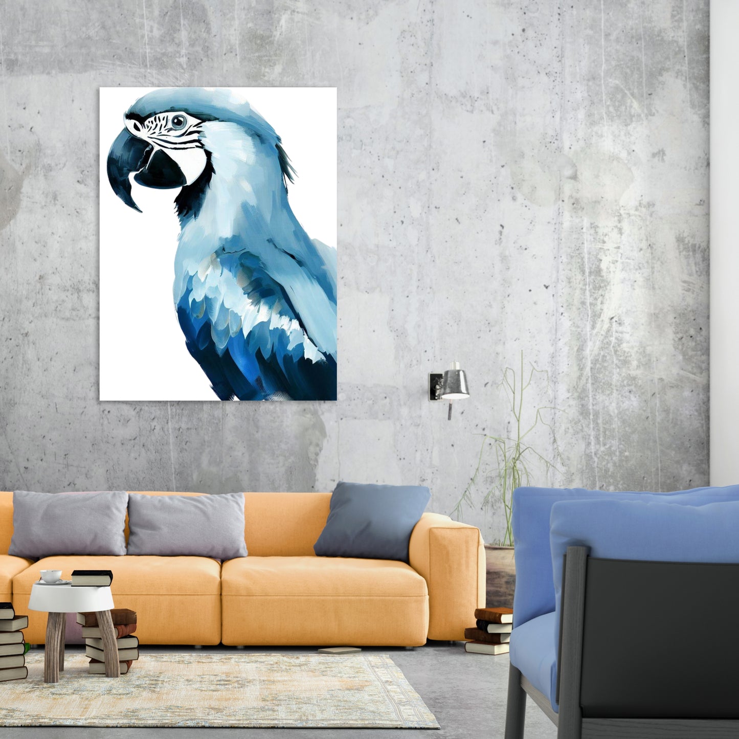 Hamptons Macaw Wall Art Canvas Print