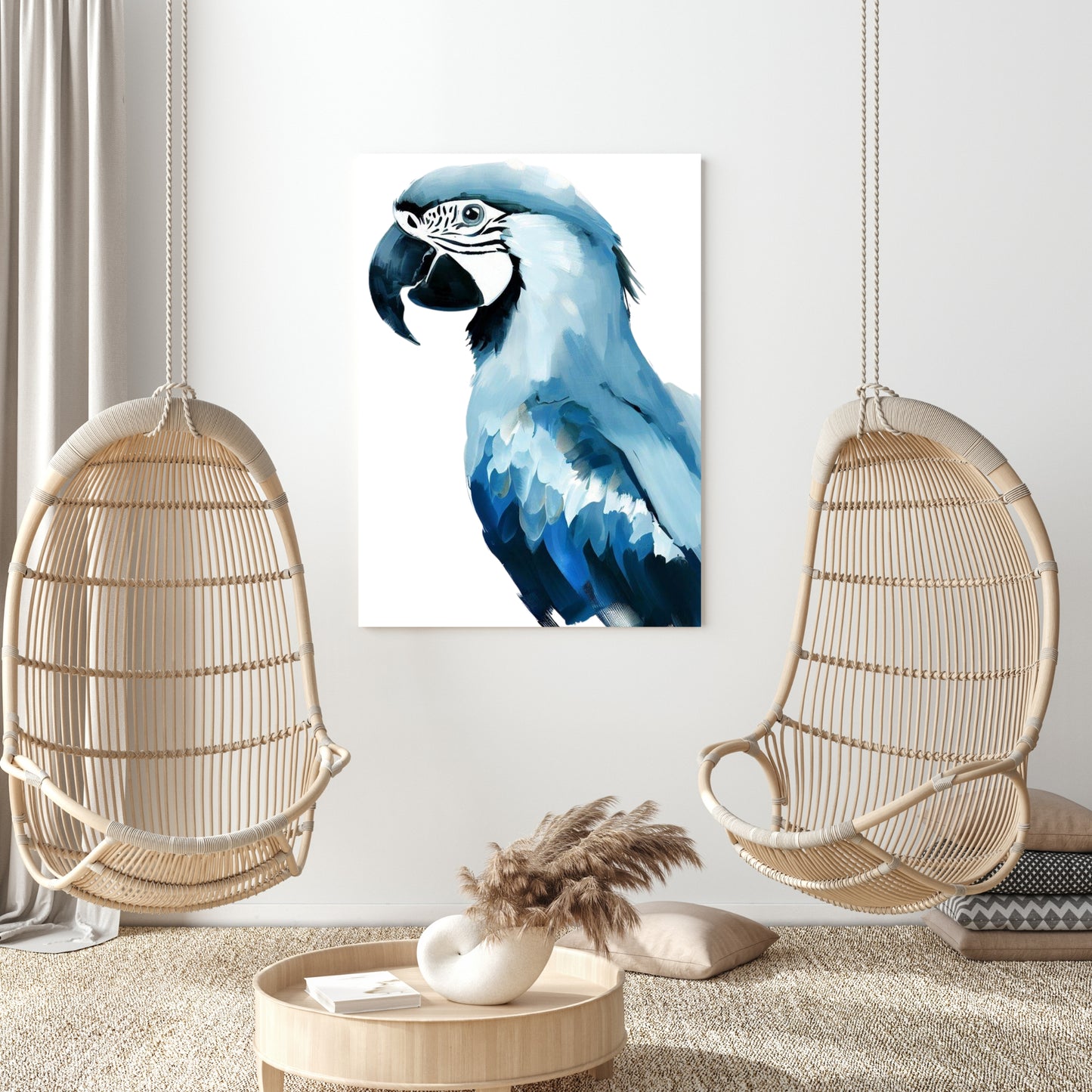 Hamptons Macaw Wall Art Canvas Print