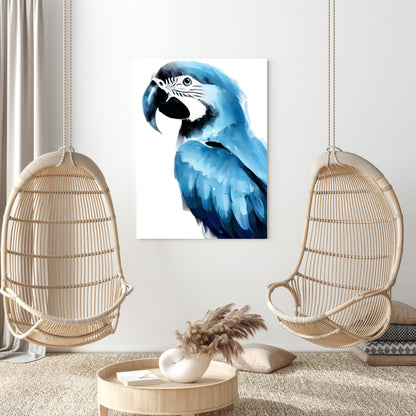 Hamptons Macaw Bird Wall Art Canvas Print