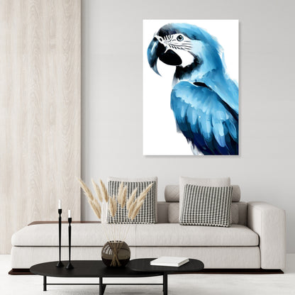 Hamptons Macaw Bird Wall Art Canvas Print