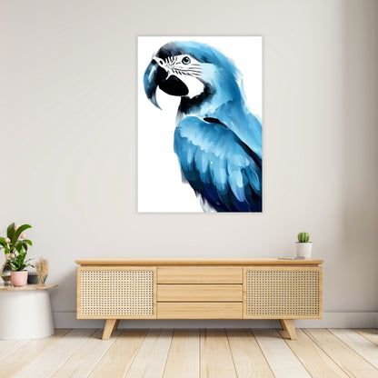 Hamptons Macaw Bird Wall Art Canvas Print