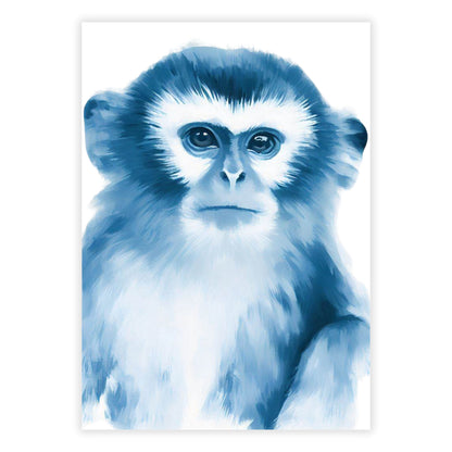 Hamptons Cheeky Marmoset Monkey Wall Art Canvas Print