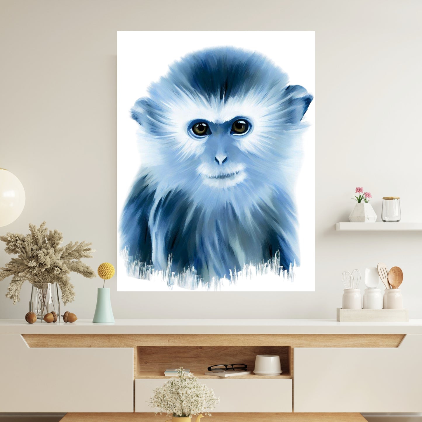 Hamptons Marmoset Monkey Wall Art Canvas Print