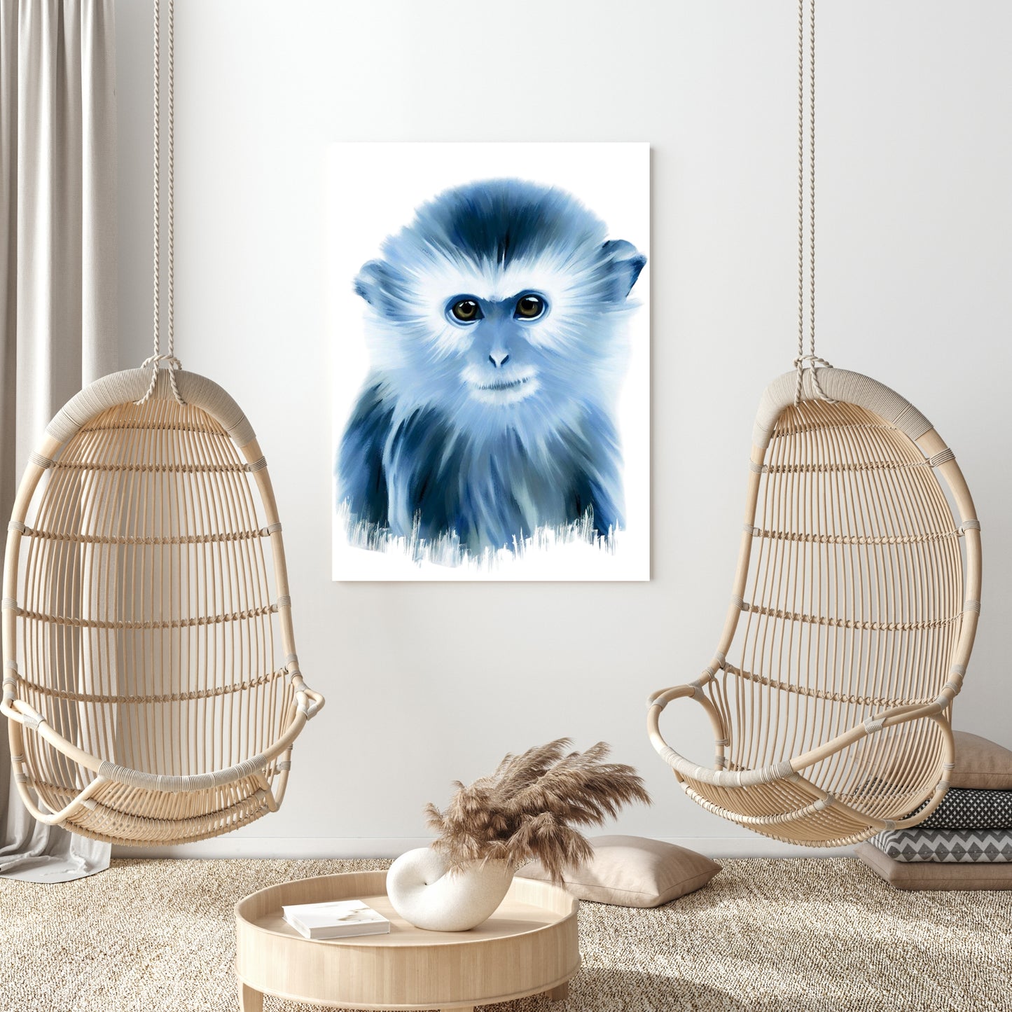 Hamptons Marmoset Monkey Wall Art Canvas Print