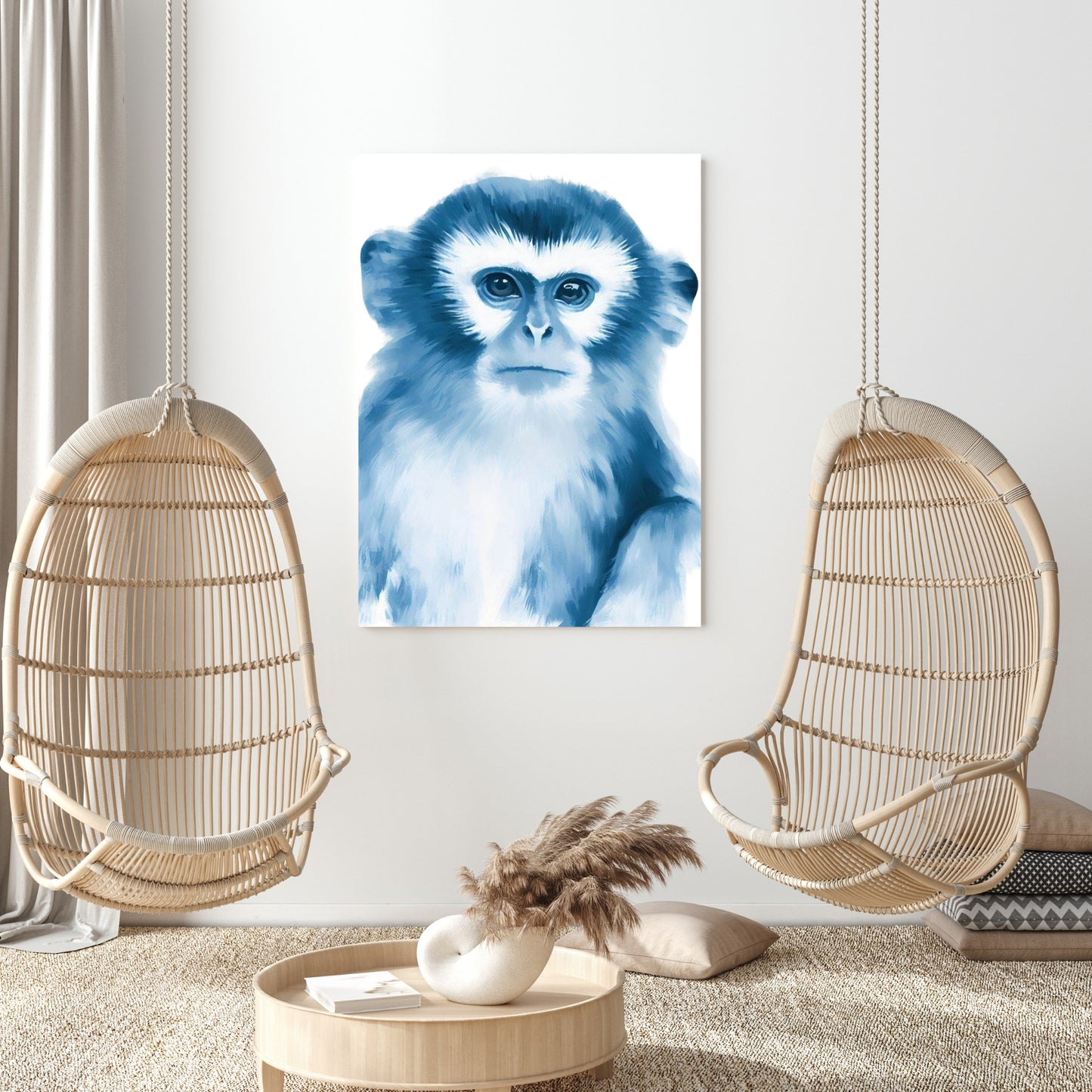 Hamptons Cheeky Marmoset Monkey Wall Art Canvas Print