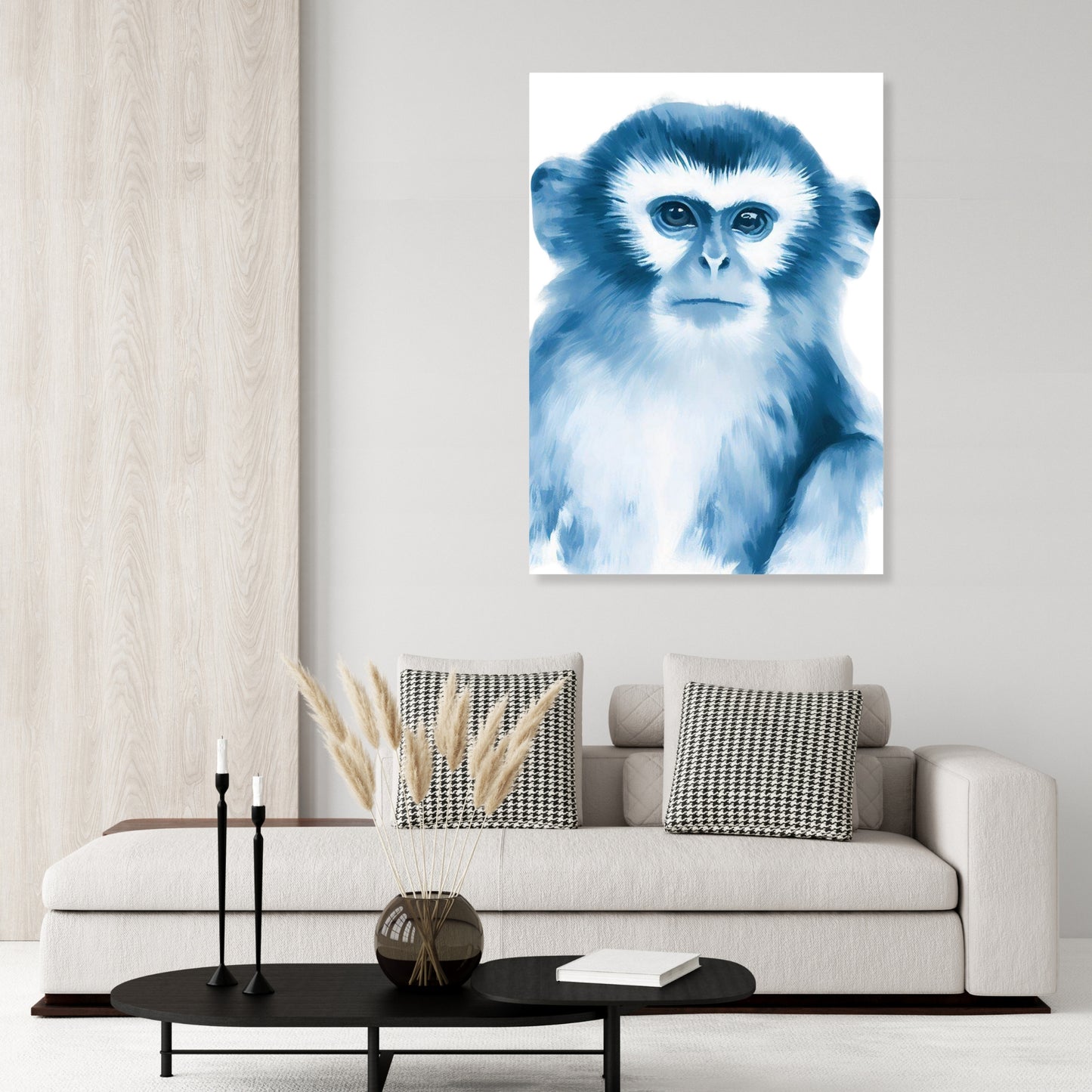 Hamptons Cheeky Marmoset Monkey Wall Art Canvas Print