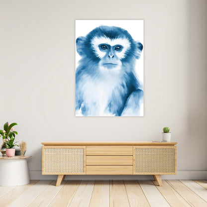 Hamptons Cheeky Marmoset Monkey Wall Art Canvas Print