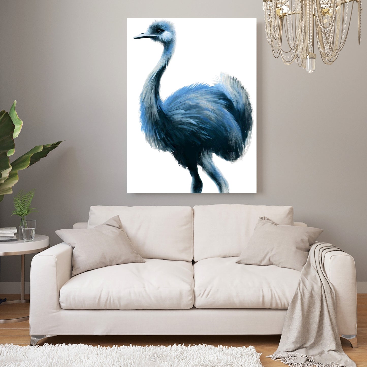 Hamptons Emu Wall Art Canvas Print