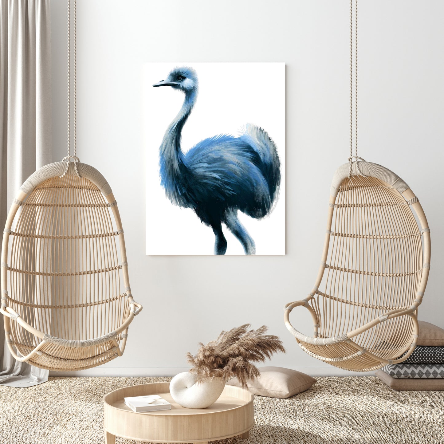 Hamptons Emu Wall Art Canvas Print