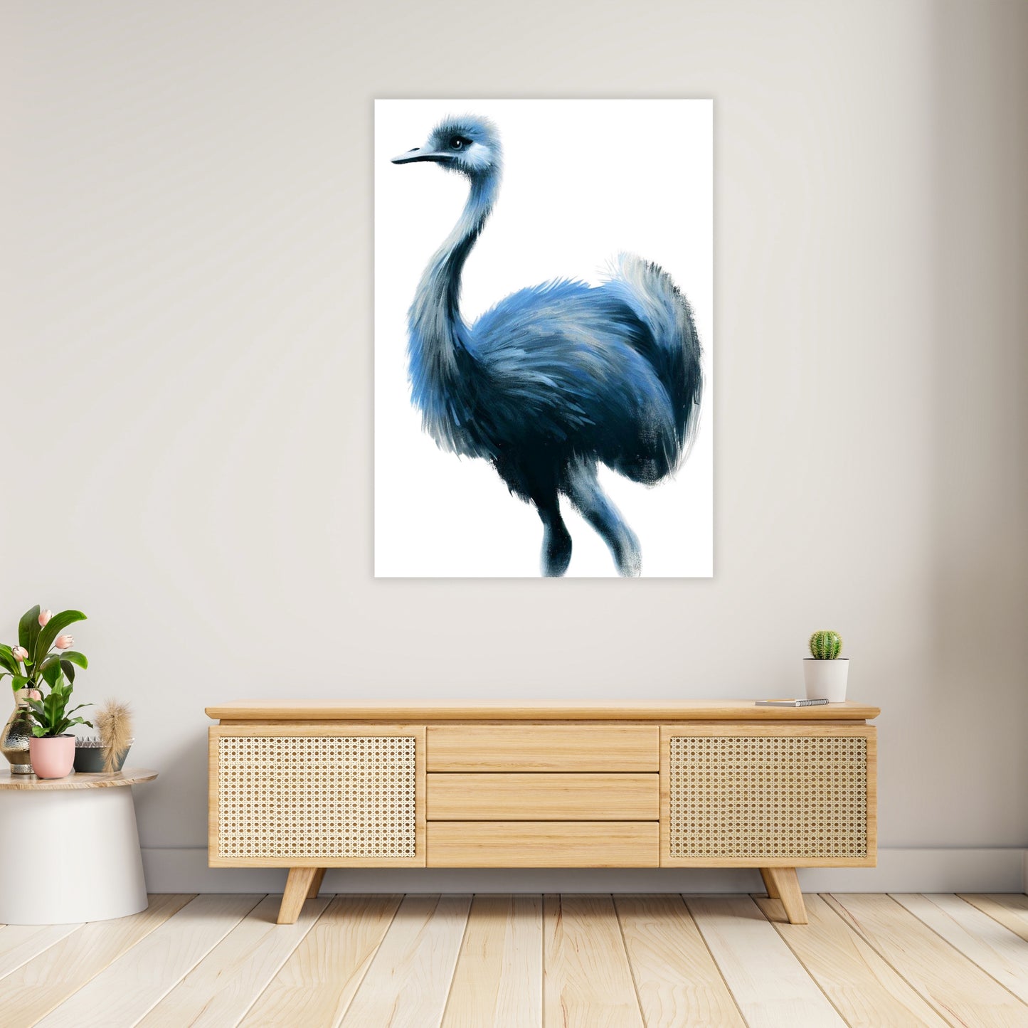 Hamptons Emu Wall Art Canvas Print