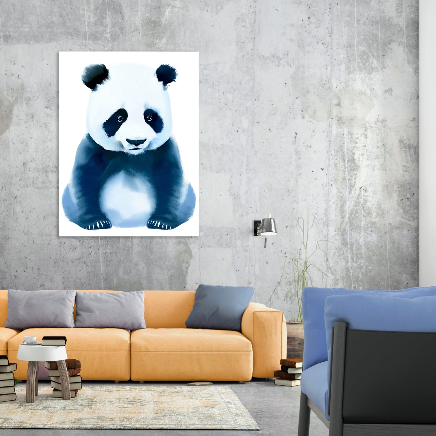 Hamptons Panda Wall Art Canvas Print