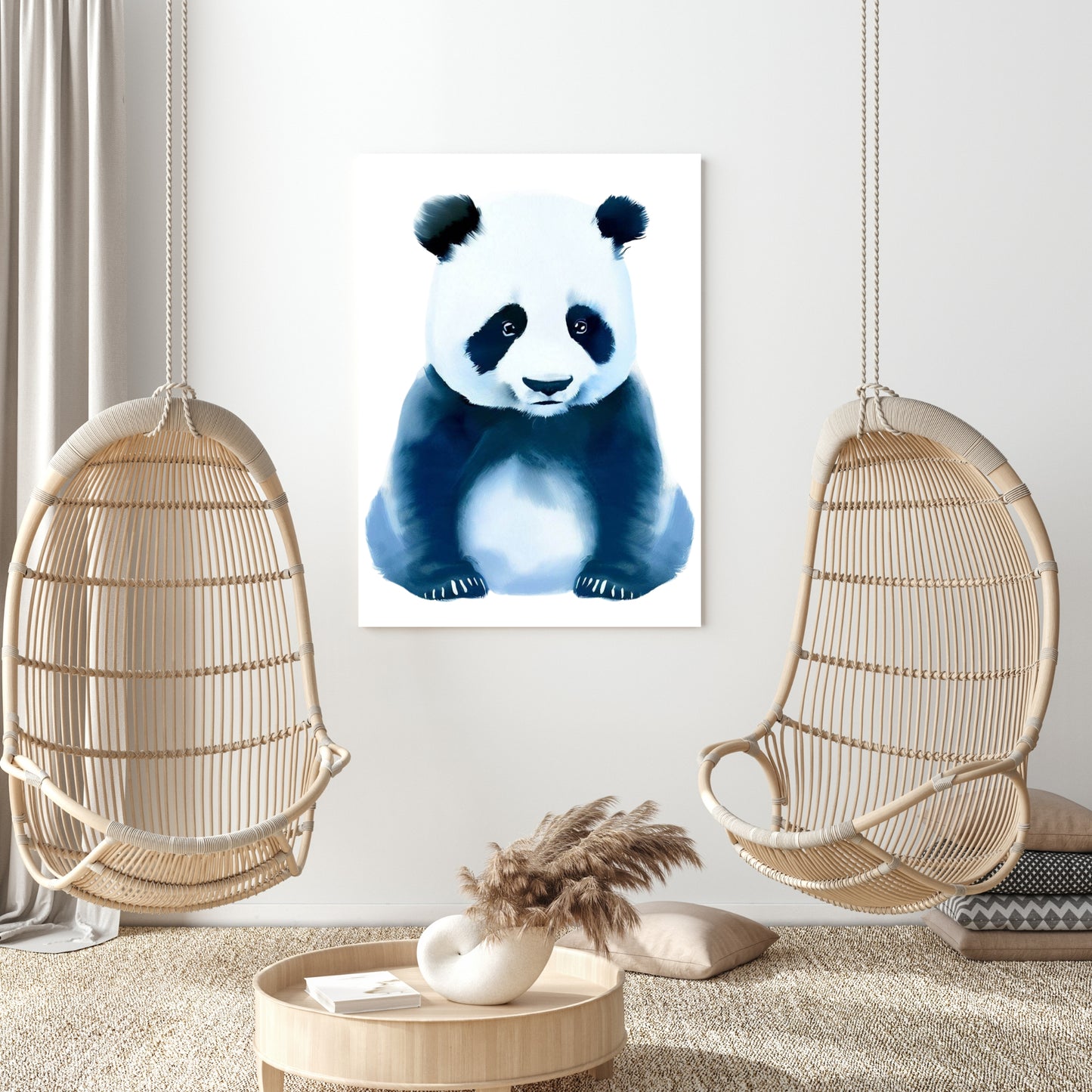 Hamptons Panda Wall Art Canvas Print