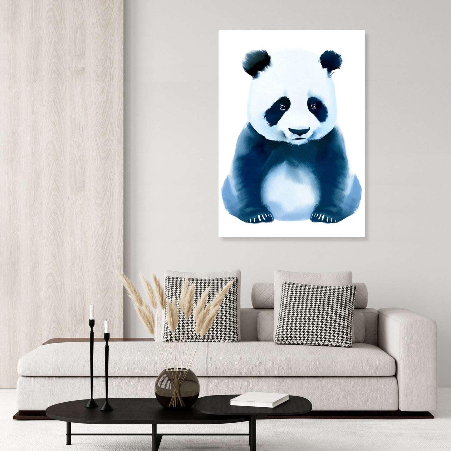 Hamptons Panda Wall Art Canvas Print