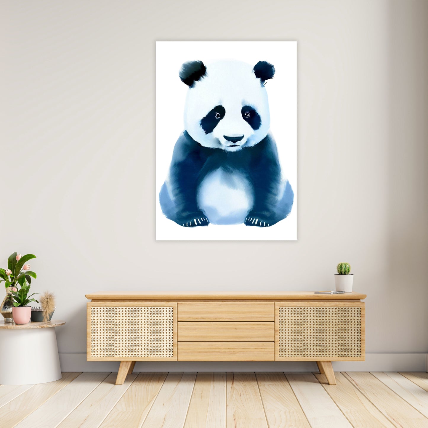 Hamptons Panda Wall Art Canvas Print