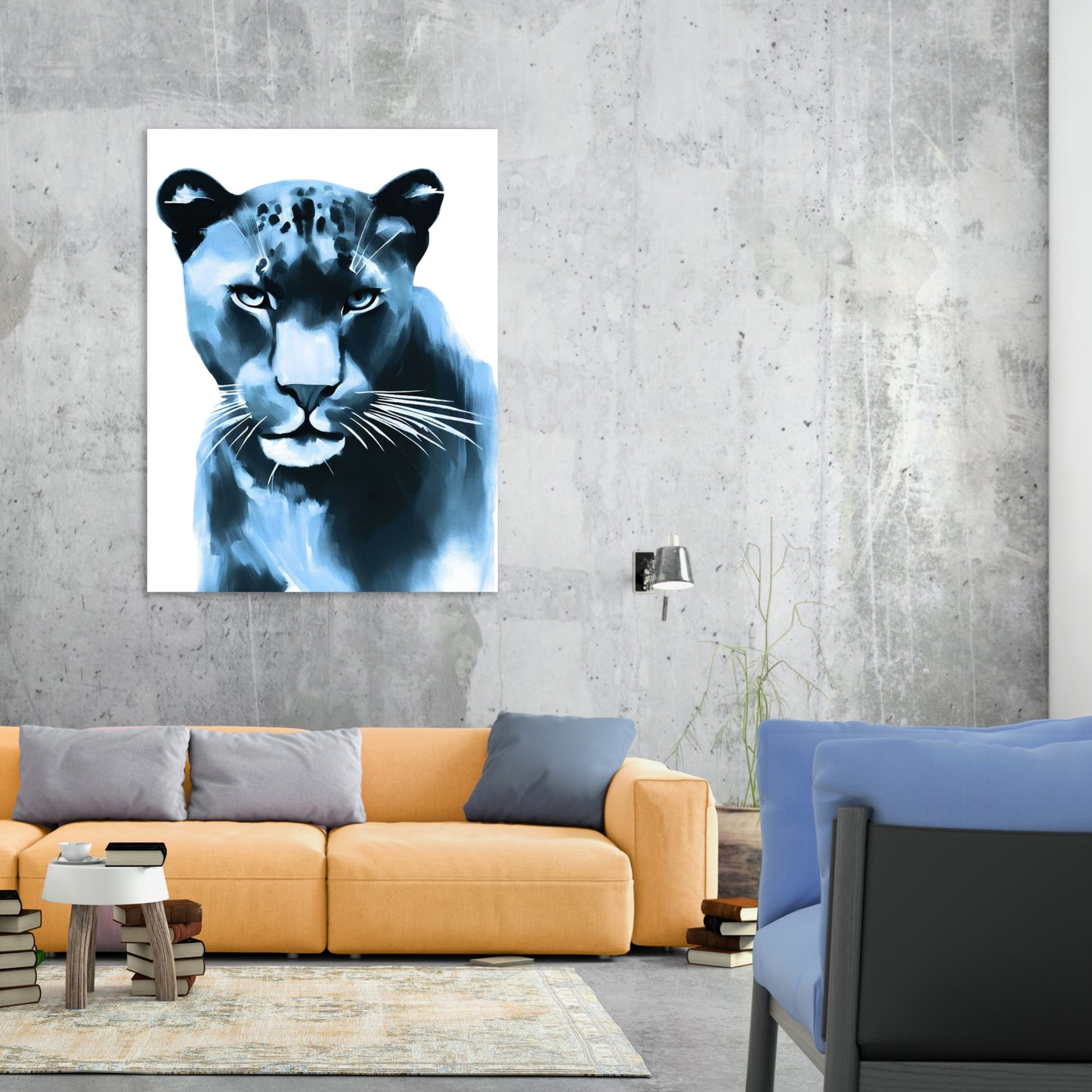 Hamptons Panther Wall Art Canvas Print