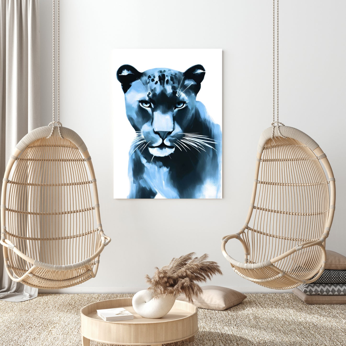 Hamptons Panther Wall Art Canvas Print