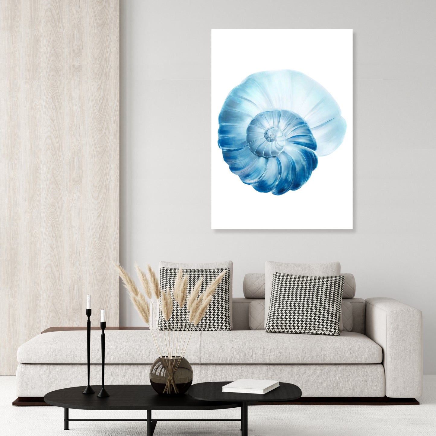 Hamptons Sea Shell Swirl Wall Art Canvas Print